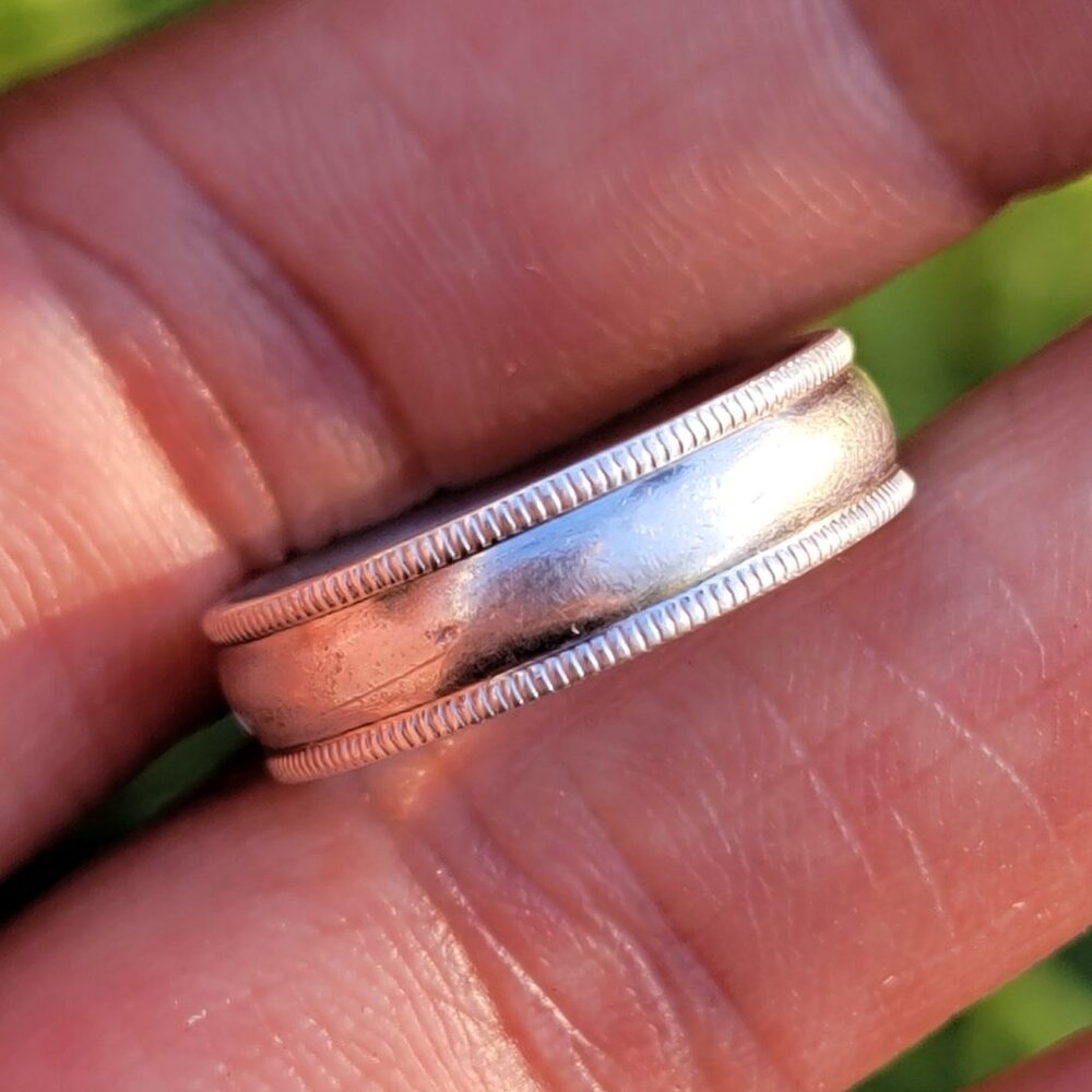 Exquisite Solid 925 Sterling Silver Wide Etched R… - image 7